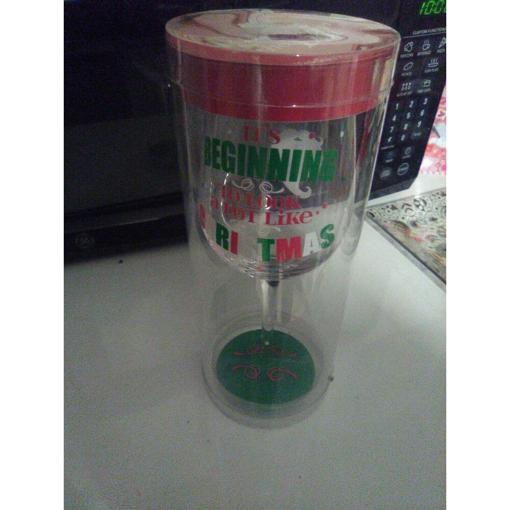 Raise The Bar Wine Glass Santa Its Beginning to look Like Christmas